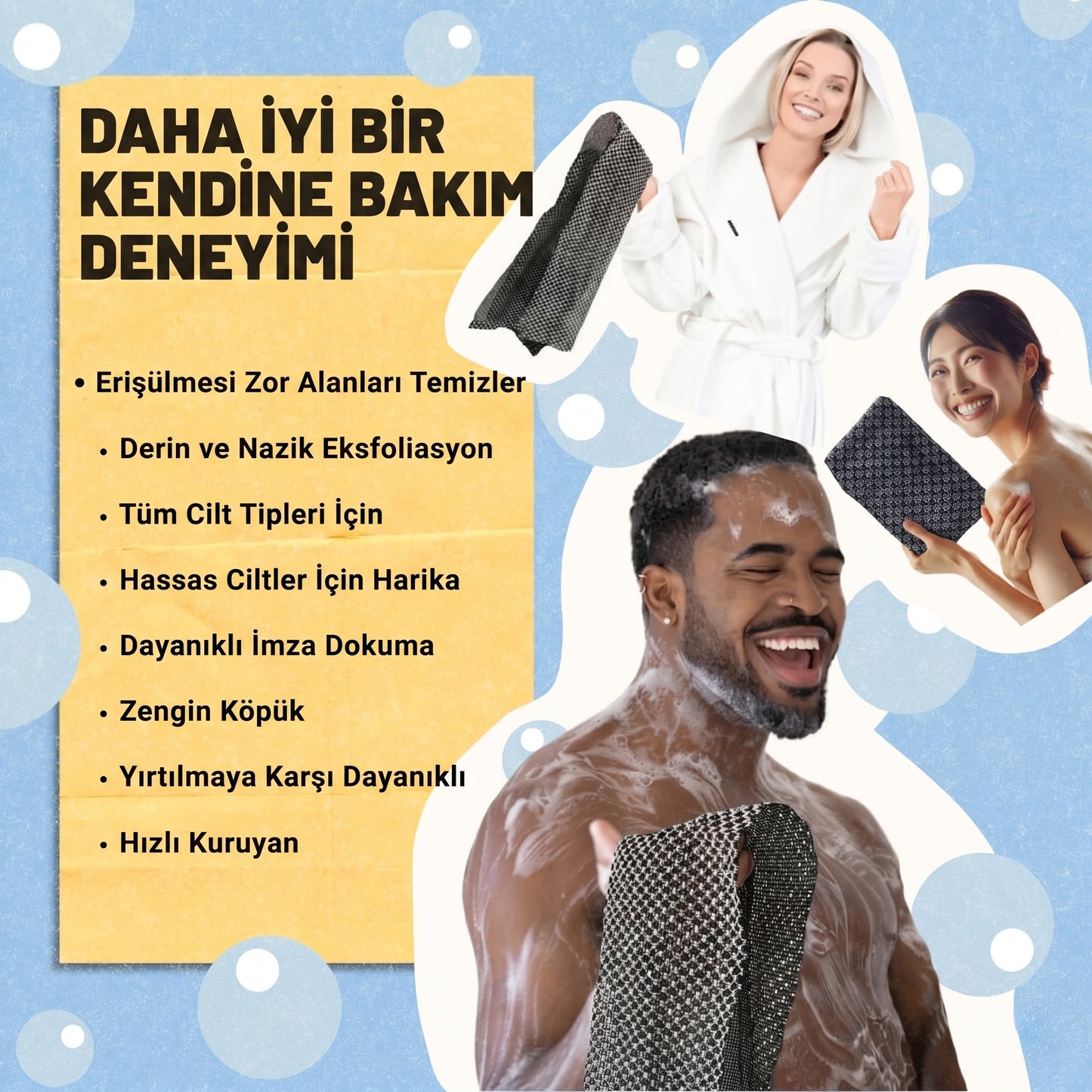 Blissal Peeling Etkili Antibakteriyel Duş Havlusu