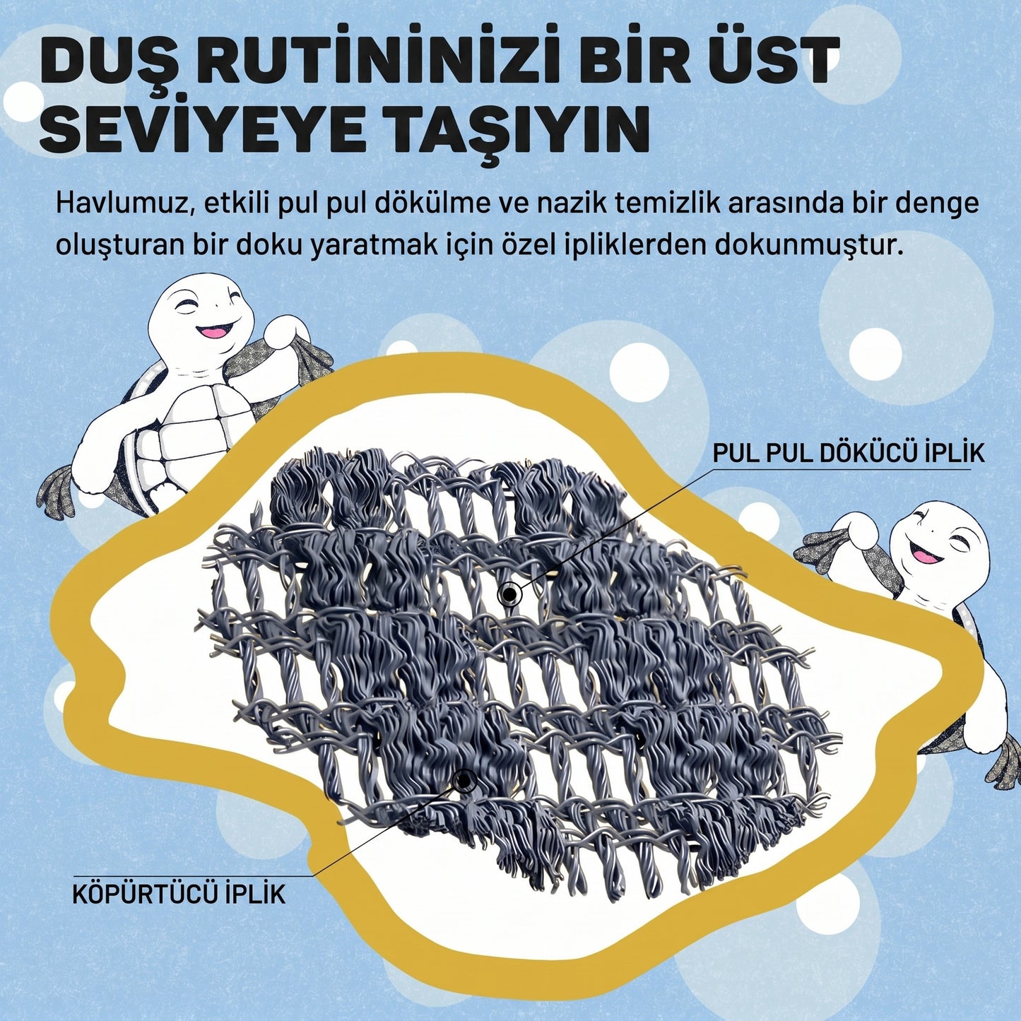 Blissal Peeling Etkili Antibakteriyel Duş Havlusu