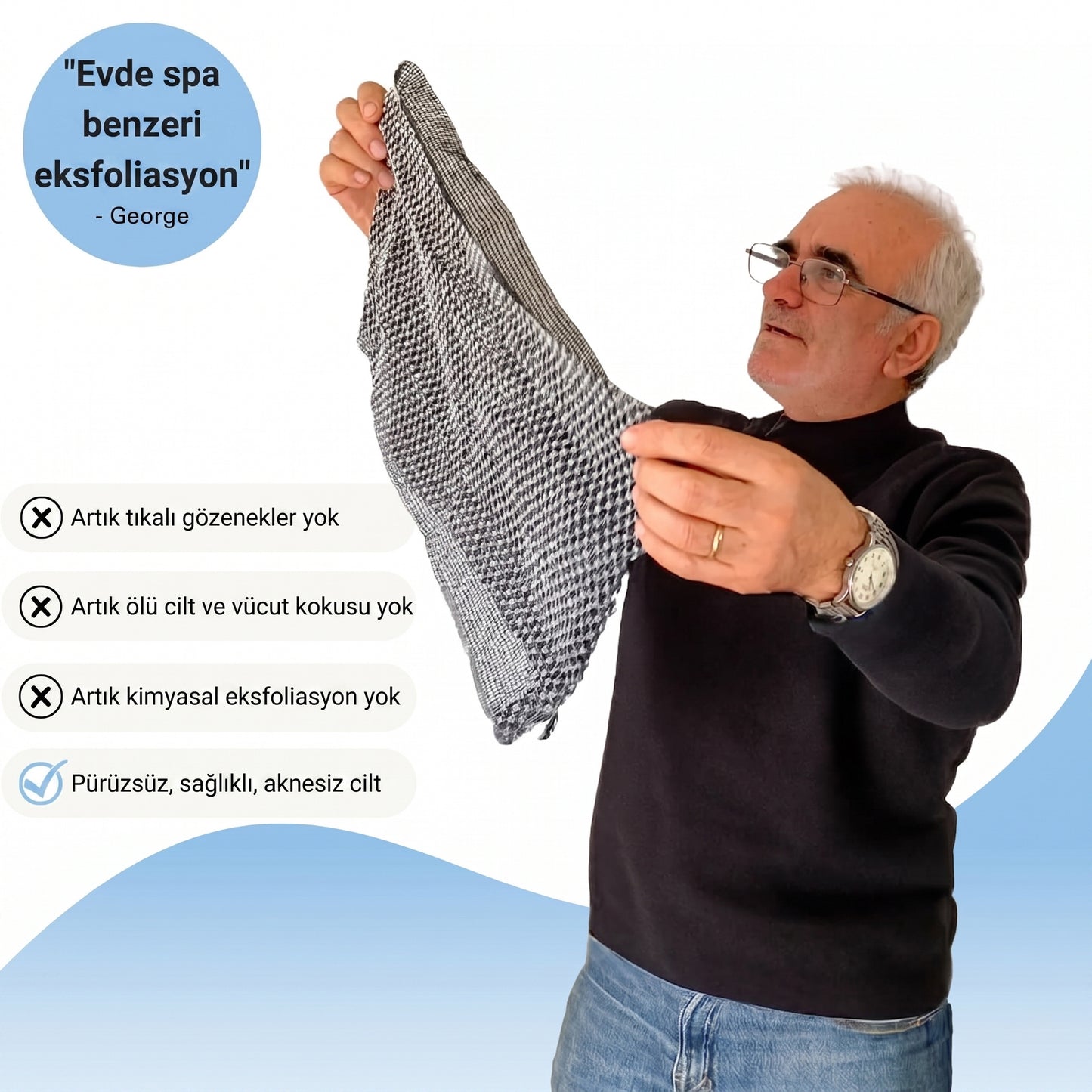 Blissal Peeling Etkili Antibakteriyel Duş Havlusu